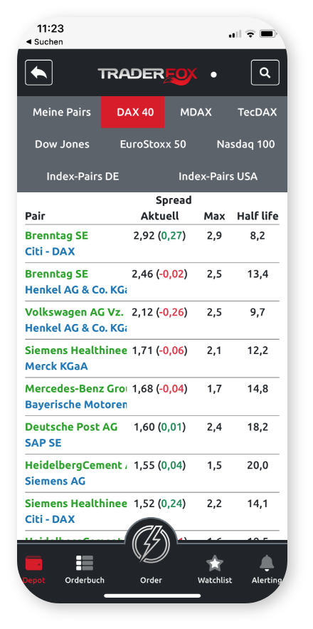 Screenshot PairTrading