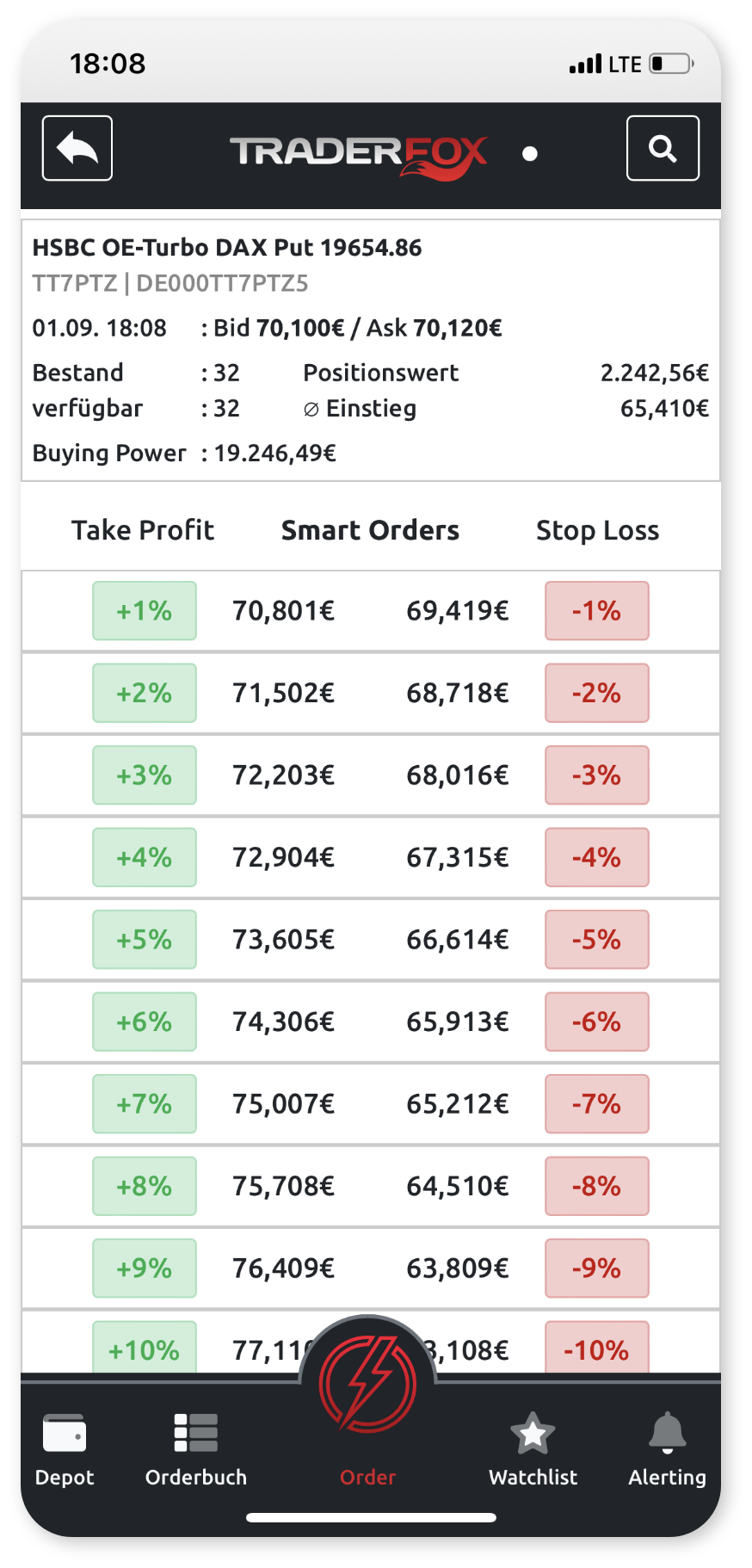 Screenshot Trading-App